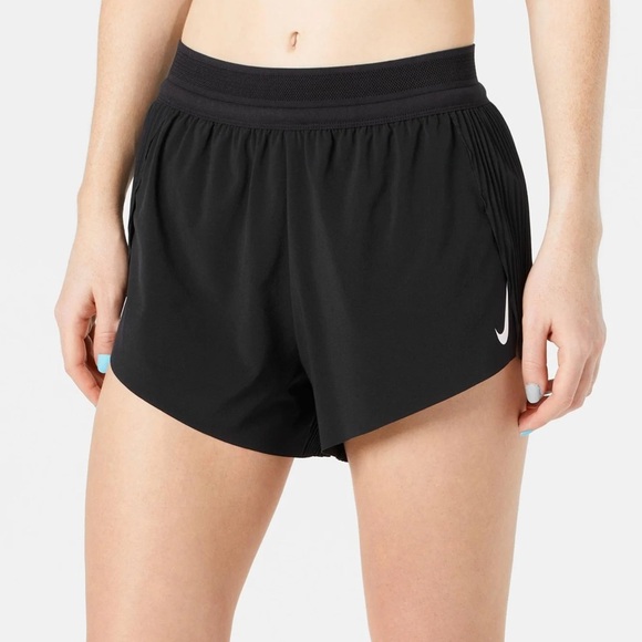 NIKE Aero Swift Women’s Dri Fit ADV Mid Rise Running Shorts Black Size XL NEW - Picture 1 of 10